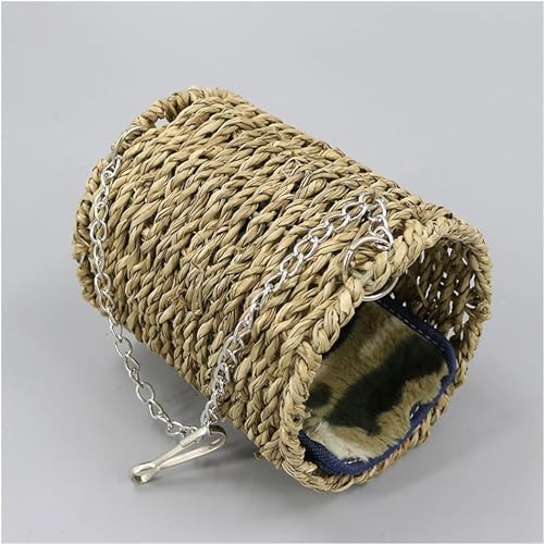 YIHANSS Feiner Vogelflugkäfig, Naturfaser, bequemes Vogelhaus, hängendes Vogelhaus, Vogelnest, Garten, Fensterdekoration, Nymphensittichkäfig von TSVSSGFU(売店)