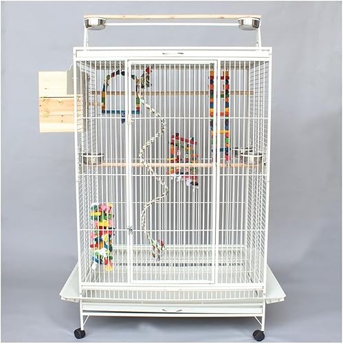 YIHANSS Feiner Vogelflugkäfig, großer Vogelkäfig mit Rollständer, Vogelträger, großer Vogelkäfig aus Metall, Haustierhaus, kann für Papageien, Liebesvögel, Nymphensittichkäfig verwendet Werden von TSVSSGFU(売店)