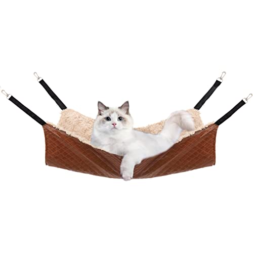 YIHANSS Katzenhängematte Bett, mittlere Reversible Haustierkäfig -Hängematte hängend weiches Haustierbett für Kätzchen Frettchenpuppe oder kleines Haustier YIHANSS Katzenhängematte Bett, mittlere Reversible Haustierkäfig -Hängematte hängend weiches Haustierbett für Kätzchen Frettchenpuppe oder kleines Haustier von YIHANSS