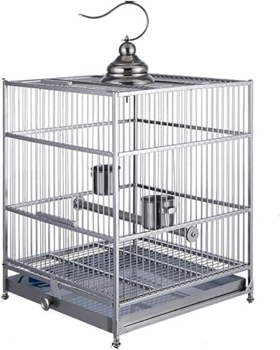 YIHANSS Original Vogelflugkäfig, Vogelreisekäfig, groß, 304 Edelstahl, Leichter Luxus-Vogelkäfig, Papageienkäfig, Zuchtkäfig für freie Bewegung in einem großen Raum, Nymphensittichkäfig von TSVSSGFU(売店)