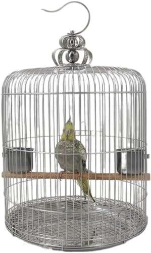 YIHANSS Original Vogelflugkäfig, Vogelträger, klassischer Retro-Stil, zylindrischer Edelstahl-Vogelkäfig, Vogelkäfig für Xuanfeng Kanarienvogel-Liebesvogelzucht, Nymphensittichkäfig von TSVSSGFU(売店)