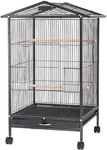 YIHANSS Original Vogelflugkäfig, großes Dach, Papageienkäfig, schwarzer Phönix-Zuchtkäfig, Vogelkäfig, große Größe, geeignet für Vogelschwärme, Kanarienvogel, Papageien, Nymphensittiche von TSVSSGFU(売店)