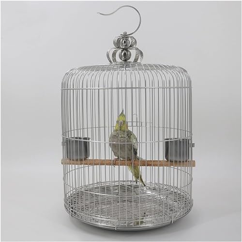 YIHANSS Original Vogelflugkäfig aus Edelstahl, großer runder Starling Black Phoenix Peony Villa Papageienkäfig für Sittiche, Papageien, Finken, Nymphensittichkäfig von TSVSSGFU(売店)