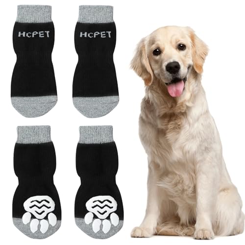 YIIWONI 2 Paar Indoor Anti-Rutsch Socken für Hunde, Leckschutz, Pfotenschutz, Rutschfeste Socken für Hartholzböden, Geeignet für Kleine oder Große Hunde und Katzen von YIIWONI