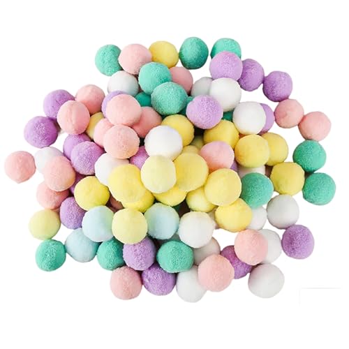 YIKANGHENG Interaktiver Katzenball, 50 Stück, bunt, 2,5 cm, kleiner Plüschball für interaktivierende Katze und Haustier (klein) von YIKANGHENG