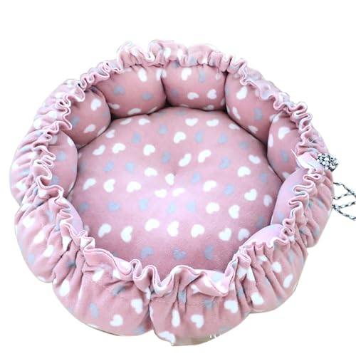 YIKANGHENG Katzenbett, 33 cm Durchmesser, Rosa, Baumwolle, Haustiernest für Katzen, Hunde und andere Haustiere (klein) von YIKANGHENG