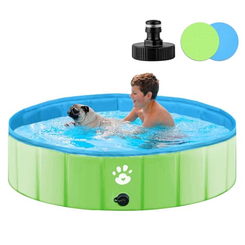 YIKANWEN Pool faltbar für große Hunde und kleine Hunde, 1,4 m, Planschbecken faltbar und transportabel, stabil und rutschfest, für Haustiere, Kinder, Blau YIKANWEN Pool faltbar für große Hunde und kleine Hunde, 1,4 m, Planschbecken faltbar und transportabel, stabil und rutschfest, für Haustiere, Kinder, Blau von YIKANWEN