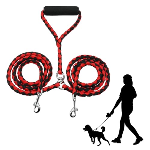 YILANJIN Doppelte Hundeleine, doppelte Hundeleine, kein Verheddern, Seil-Hundeleine mit weich gepolstertem Griff, doppelter Hundeleinen-Splitter, starke Hundeleine, verstellbar für 2 Hunde, Innen- und YILANJIN Doppelte Hundeleine, doppelte Hundeleine, kein Verheddern, Seil-Hundeleine mit weich gepolstertem Griff, doppelter Hundeleinen-Splitter, starke Hundeleine, verstellbar für 2 Hunde, Innen- und von YILANJIN