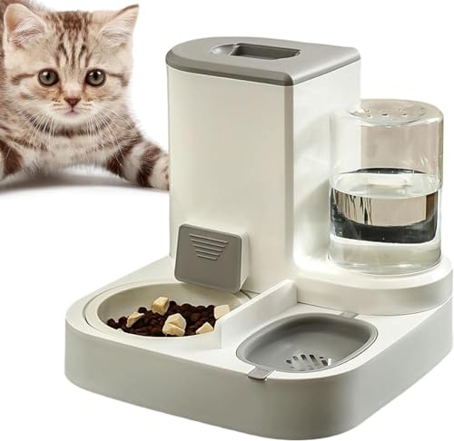 YILDEX Automatischer Futterspender für Haustiere, 2-in-1, automatischer Katzen-Wasser- und Futternapf, automatischer Katzenfutterautomat, B von YILDEX