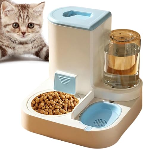 YILDEX Pet Automatischer Wasserspender, Automatischer Trockenfutterspender, 2 in 1 Wasserspender für Hunde und Katzen, B von YILDEX