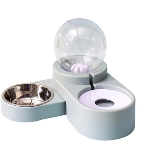 YILDEX Wasserfutterspender Automatischer Brunnen für Tiere, 2 in 1 Anti-Überlauf-Trinker und Katzen-/Hunde-Futterspender, Tiernapftränke, Haustiernapf, B von YILDEX