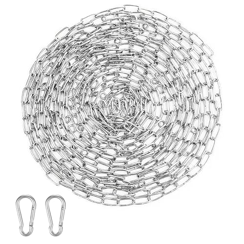 6M Edelstahlkette 1,5 mm mit Karabinerhaken – robuste Metallgliederkette für Hunde, Anker, Wäsche & Drehketten – Meterware, rostfrei von YIMETOP