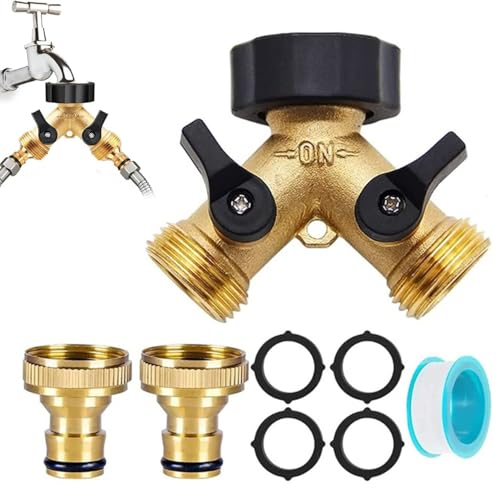 2 Wege Verteiler Wasser, 2 wege verteiler wasser 3/4 zoll, Wasseranschluss Garten, Wasseranschluss Verteiler, mit 3/4 Zoll Gartenschlauch Wasserhahnanschluss, Inklusive Unterlegscheibe Rohstreifen 2 Wege Verteiler Wasser, 2 wege verteiler wasser 3/4 zoll, Wasseranschluss Garten, Wasseranschluss Verteiler, mit 3/4 Zoll Gartenschlauch Wasserhahnanschluss, Inklusive Unterlegscheibe Rohstreifen von YIMINI