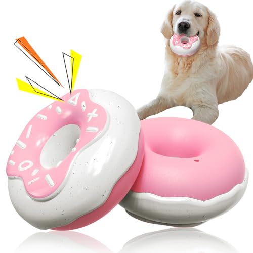 YINCORD Süßes Donut-Hundespielzeug für aggressive Kauer, unzerstörbar, quietschendes Hundespielzeug mit cremigem Duft für mittelgroße und große Rassen, strapazierfähig, langlebig, Kauspielzeug für YINCORD Süßes Donut-Hundespielzeug für aggressive Kauer, unzerstörbar, quietschendes Hundespielzeug mit cremigem Duft für mittelgroße und große Rassen, strapazierfähig, langlebig, Kauspielzeug für von YINCORD