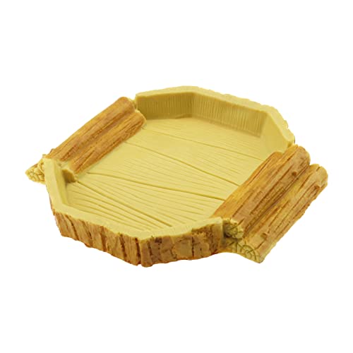 YINETTECH Reptil Wassernapf Kunstharz Futternapf Bartagamen Futternapf für Chamäleon Schildkröte Eidechse Gecko Spinne Amphibienzubehör 14,7x14x2cm von YINETTECH