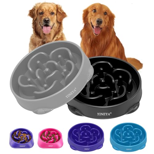 YINEYA 4 Cups Langsame Fütterung Hundenapf, Anti Schling Interaktiver Hundenapf,Antischlingnapf Hunde, Hundezubehör, Das Fressen verlangsamt, 2 Stück von YINEYA