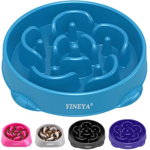 YINEYA Slow Feeder Hundenäpfe für große Rassen, langsamer Futternapf, Hundenapf, langsamer Futternapf, Hundenapf, der das Fressen verlangsamt (blau) von YINEYA
