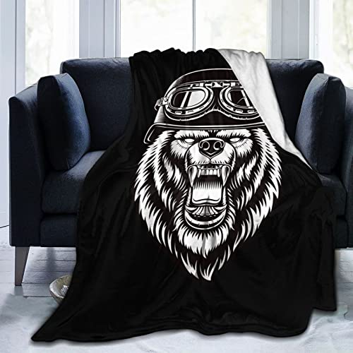 YINGD Flanelldecke, der Bär trägt einen Helm, weiche Überwurfdecke, Anti-Pilling, waschbare Decke für Bett, Sofa, 200 x 150 cm YINGD Flanelldecke, der Bär trägt einen Helm, weiche Überwurfdecke, Anti-Pilling, waschbare Decke für Bett, Sofa, 200 x 150 cm von YINGD