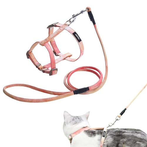 Katzengeschirr mit Leine Ausbruchsicher Katzengeschirr Leine Einstellbarer Katzenleine mit Geschirr für Kleine Mittlere Katzen Freien Gehen, Farbverlauf Orange Katzengeschirr mit Leine Ausbruchsicher Katzengeschirr Leine Einstellbarer Katzenleine mit Geschirr für Kleine Mittlere Katzen Freien Gehen, Farbverlauf Orange von YINGLUOEU