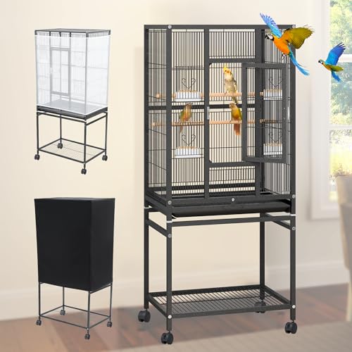 YINTATECH Vogelkäfig, Samenfänger & Vogelkäfigabdeckung, Vogelkäfige für Sittiche, Papageien, Nymphensittiche, Tauben, Finkenkäfig für Vögel, 134,6 cm von YINTATECH