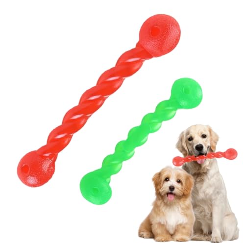 YINZZTRY Hundespielzeug für Zähne, 2 Pieces Gummispirale Kauknochen, Robustes Kauspielzeug für Hunde, Zahnen Kauen Spielzeug, für Zähne reinigen und Zahnfleisch massieren, 18cm+28cm von YINZZTRY