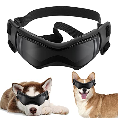 Hund Sonnenbrille, Hundeschutzbrille, Sunglasses for Dog, Hundebrille, Hundebrille UV Wasserdicht, Dog Brille Wasserdichter, Pet-Brillen, für mittelgroße und große Hunde Augenschutz Schwarz von YISKY