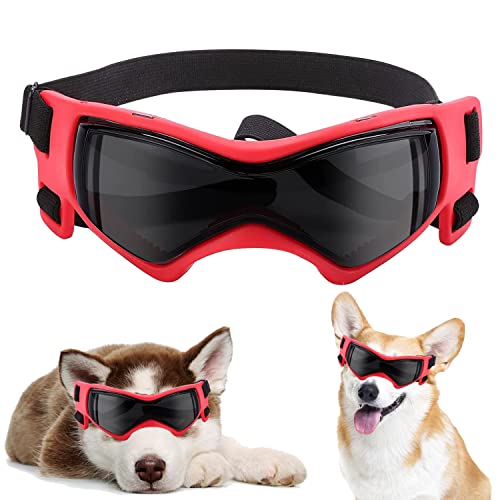 Hund Sonnenbrille, Hundeschutzbrille, Sunglasses for Dog, Hundebrille, Hundebrille UV Wasserdicht, Dog Brille Wasserdichter, Pet-Brillen, für mittelgroße und große Hunde Augenschutz von YISKY