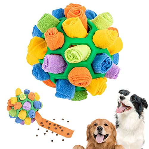 YISKY Tragbarer Haustier Ball Toy, Schnüffelball für Hunde, Schnüffelball für Haustiere, Futterball für Hunde, Interaktives Spielzeug für Hunde, für Trainieren kleine Mittelgroße Hündchen (Grün) von YISKY