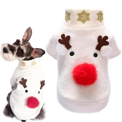 YISKY Weihnachtskostüme für Hunde, Haustier Kleidung Weihnachten Wintermantel, Katze Hund Weihnachtskostüm, warme Kleidung für Hunde, Weihnachten Dog Sweater, Hundekostüm Rentier Muster von YISKY