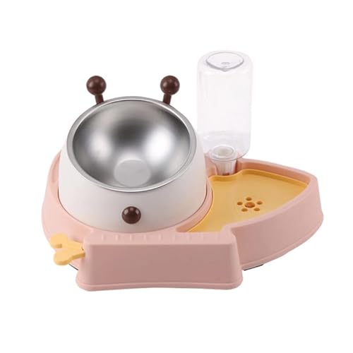 YISU4 3 in 1 Pet Tableware Dog Food Bowl Automatic Water Dispenser Tilted Elevated Stainless Steel Bowl Detachable Waterer dog slow feeder bowl for small medium large breed von YISU4