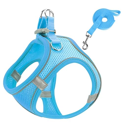 YISU4 Hundegeschirr Leine Set No-Choke Puppy Vest Mesh Harnesses Escape Proof for Small Dogs Comfortable Reflective Breathable air dog harness leash set von YISU4