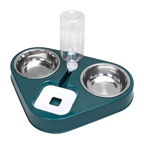 YISU4 Hundenäpfe aus Edelstahl, erhöhter Futternapf und Wasserspender, Set aus sicherem Kunststoff für Katzen, Welpen, abnehmbar, Doppelnapf für Hunde und Katzen, Wasser- und Futternapf-Set von YISU4