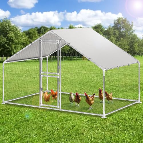YITAHOME Hühnerstall Freilaufgehege Freilaufgehege Kaninchen mit Sicherheitsschloss und Wasserdichtes PE-Farbtuch, Freigehege für Kaninchen Hühner und weitere Kleintiere Hühnergehege (3x2x2m) von YITAHOME