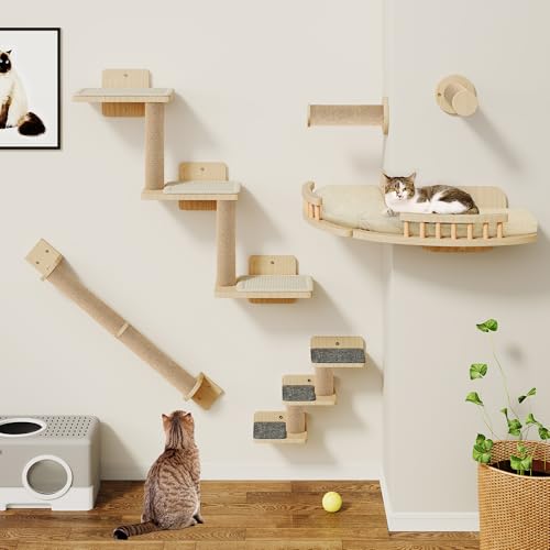 YITAHOME Katzen Kletterwand, Kletterwand Katzen Set aus Holz, 7-Teiliges Stabiler Katzenmöbel mit 3 Kratzbäume, 2 Eckplattform, 2 Treppensteigen für Katze Schlafen Spielen Lounging YITAHOME Katzen Kletterwand, Kletterwand Katzen Set aus Holz, 7-Teiliges Stabiler Katzenmöbel mit 3 Kratzbäume, 2 Eckplattform, 2 Treppensteigen für Katze Schlafen Spielen Lounging von YITAHOME