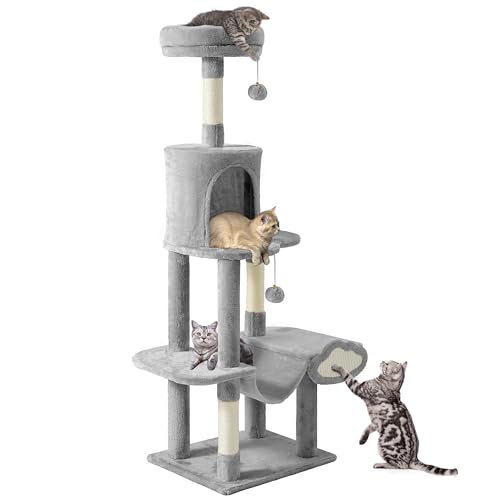 YITAHOME Kratzbaum, Stabiler Kratzbaum für Katzen, mehrstöckiger Kletterbaum mit Hängematte, hohes, Robustes Katzen-Aktivitätszentrum mit Sitzstange für Hauskatzen, Hellgrau YITAHOME Kratzbaum, Stabiler Kratzbaum für Katzen, mehrstöckiger Kletterbaum mit Hängematte, hohes, Robustes Katzen-Aktivitätszentrum mit Sitzstange für Hauskatzen, Hellgrau von YITAHOME