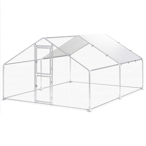 YITAHOME XXL Hühnerstall mit Auslauf, 3x2m Großes Hühnergehege für 10 Hühner mit Doppelverriegelung, Wasserdichter UV-Schutzabdeckung & Spitzdach für Hühner, Kaninchen & Kleintier (3x4x2m) von YITAHOME