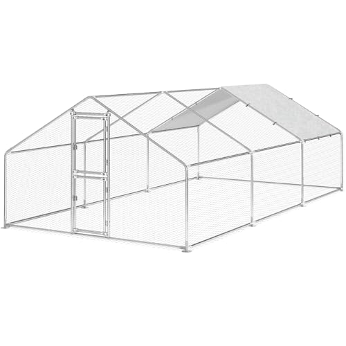 YITAHOME XXL Hühnerstall mit Auslauf, 3x2m Großes Hühnergehege für 10 Hühner mit Doppelverriegelung, Wasserdichter UV-Schutzabdeckung & Spitzdach für Hühner, Kaninchen & Kleintier (3x6x2m) von YITAHOME
