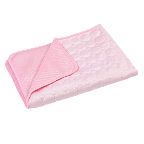 Kühlmatte Für Hunde Sommer Haustiere Kühlmatte 40 * 30cm EIS Seidenmatte Hund Katze Kühldecke Kissen Kennel Pad Atmungsaktiv Haustier Schlaf Bett Matte 2 Stück Rosa von YITON