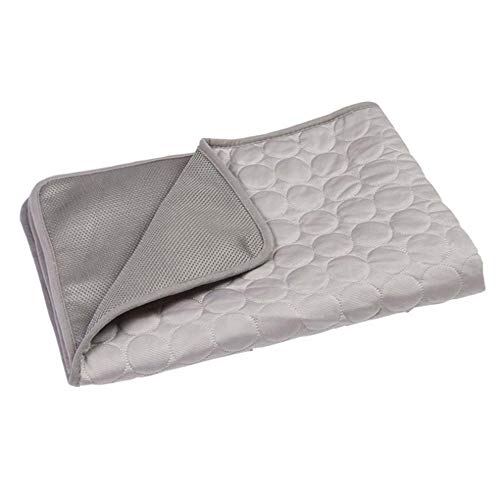 YITON Kühlmatte Für Hunde Sommer Haustiere Kühlmatte 60X50cm EIS Seidenmatte Hund Katze Kühldecke Kissen Kennel Pad Atmungsaktiv Haustier Schlaf Bett Matte 2 Stück Grau von YITON