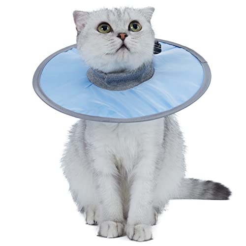 YIWENG Kragen Kegelhalsband für Katzen, stoppt das Lecken, verstellbares, Geripptes Nacken-Erholungshalsband von YIWENG