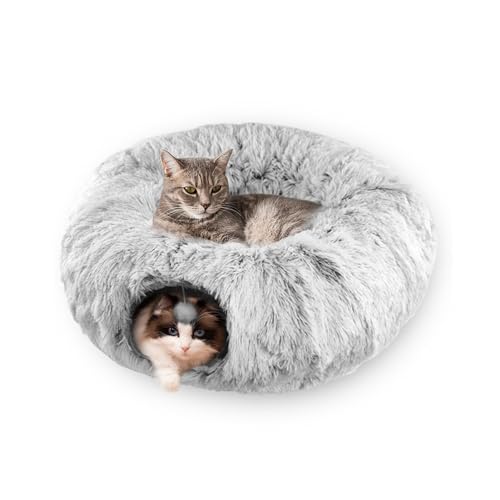 YIWEOG Katzentunnelbett Peekaboo Katzenhöhle Katzentunnelspielzeug – Winterwarmes faltbares Plüsch-Haustierbett für Katzen – Multifunktionales Design Abnehmbarer und rutschfester Boden Katzenliebhaber YIWEOG Katzentunnelbett Peekaboo Katzenhöhle Katzentunnelspielzeug – Winterwarmes faltbares Plüsch-Haustierbett für Katzen – Multifunktionales Design Abnehmbarer und rutschfester Boden Katzenliebhaber von YIWEOG