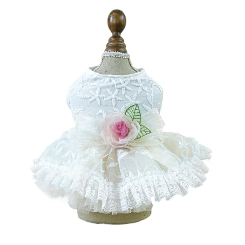 YIYELIY Hundekleid Welpenrock Haustier ​Hunde Kleid Prinzessin Brautkleid Abendkleid Kleid Shirts Kleidung für Hunde Katzen (2XL) von YIYELIY
