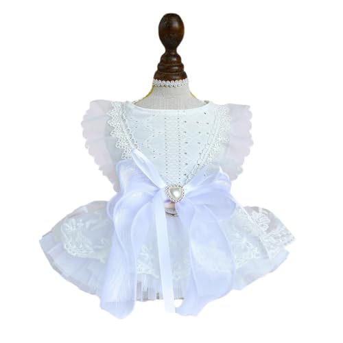 YIYELIY Hundekleid Welpenrock Haustier ​Hunde Kleid Prinzessin Brautkleid Abendkleid Kleid Shirts Kleidung für Hunde Katzen (2XL) von YIYELIY