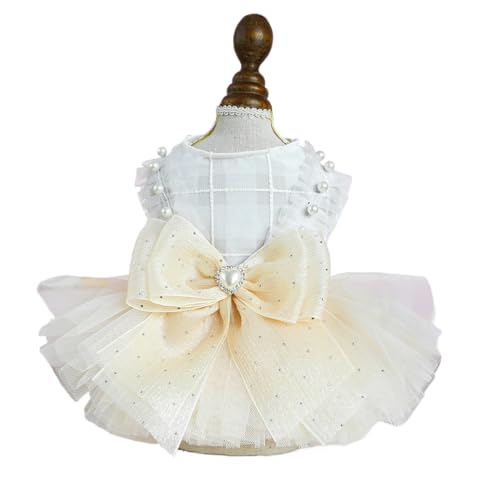 YIYELIY Hundekleid Welpenrock Haustier ​Hunde Kleid Prinzessin Brautkleid Abendkleid Kleid Shirts Kleidung für Hunde Katzen (M) von YIYELIY