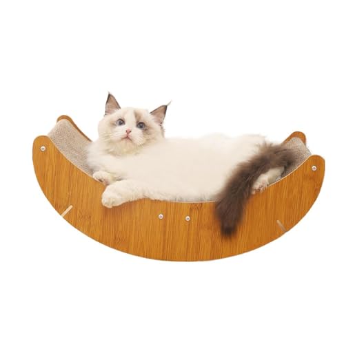 YIYELIY Kratzbrett Katzen,Mondform Kratzpappe Kratzmatte Langlebig Kratzpads für Katzen Recycelbare Hochwertige Pappe von YIYELIY