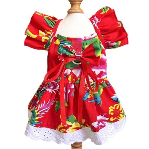 Hunde/Katze-Kleid Hundekleider Welpenrock Nette Haustier Hundekleid Rot Bogenknoten ​Kleid für Hunde Katzen (S) von YIYELIY
