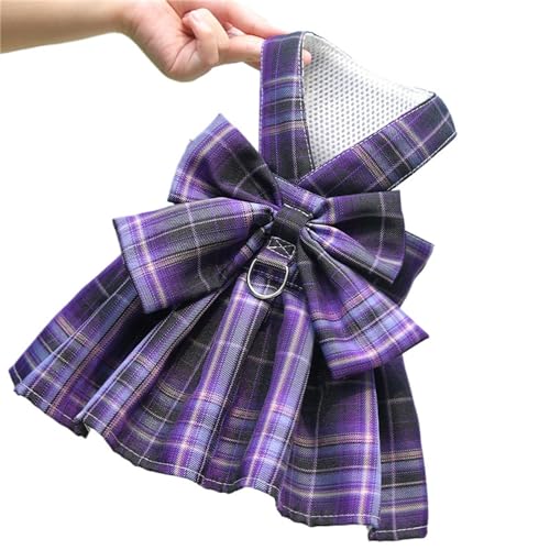 Hunde-Kleid Hundekleider Gitter Weste Welpenrock Haustier Hundekleid ​Prinzessin Hochzeit Geburtstag Abendkleid Kleid Für Hunde Katzen (2XL,Lila) von YIYELIY