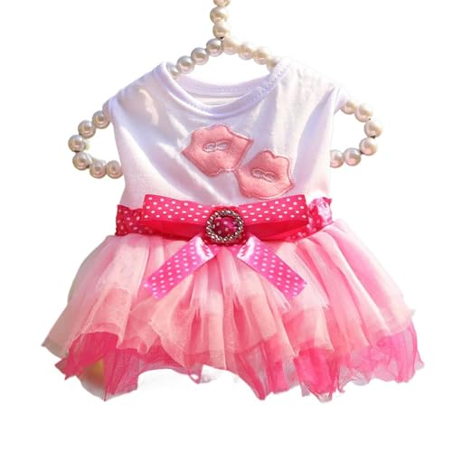Hunde-Kleid Hundekleider Welpenrock Haustier Hundekleid ​Prinzessin Hochzeit Geburtstag Abendkleid Kleid für Hunde Katzen (3XL,Rosa) von YIYELIY