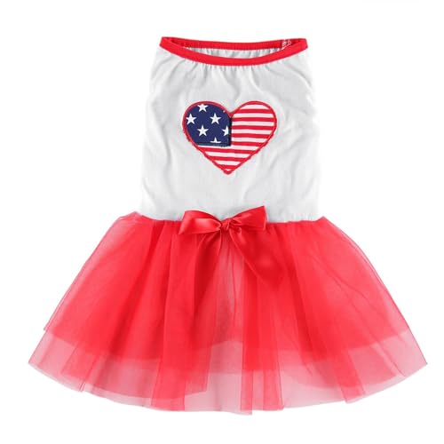 Hundekleid Welpenrock Haustier Hundekleid ​Bogen Hunde Kleid Prinzessin Abendkleid Kleid Weste Shirts für Hunde Katzen (L) von YIYELIY