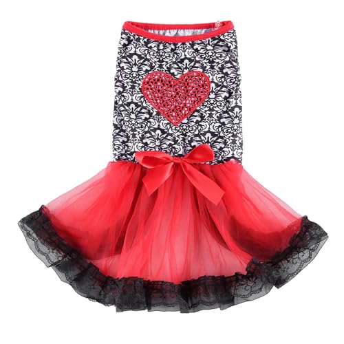 Hundekleid Welpenrock Haustier Hundekleid ​Bogen Hunde Kleid Prinzessin Abendkleid Kleid Weste Shirts für Hunde Katzen (S) von YIYELIY